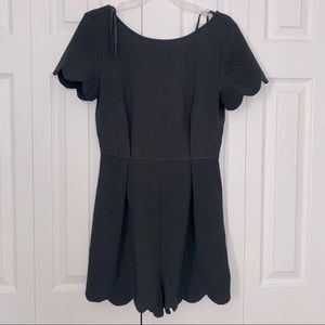 Black Scalloped Edged Romper